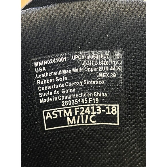 Interceptor Tactical Work Boots Mens Size 11 Black Combat Lace Up ASTM F2413-18 - Picture 10 of 11